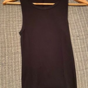 Cut Out Back Small Reformation Black Ribbed Tank